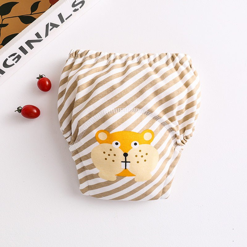 Cotton diaper pocket baby learning pants pull-up pants $15.15 Dana Fashion Color: Groundhog Size: 100 Baby Clothing Printed gauze diaper fabric: table: pure cotton lining: 4 layers of pure cotton gauze, middle: waterproof TPU+ cotton towel, actual 7 layer