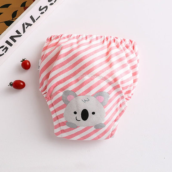 Cotton diaper pocket baby learning pants pull-up pants $15.15 Dana Fashion Color: Koala Size: 100 Baby Clothing Printed gauze diaper fabric: table: pure cotton lining: 4 layers of pure cotton gauze, middle: waterproof TPU+ cotton towel, actual 7 layers Wa