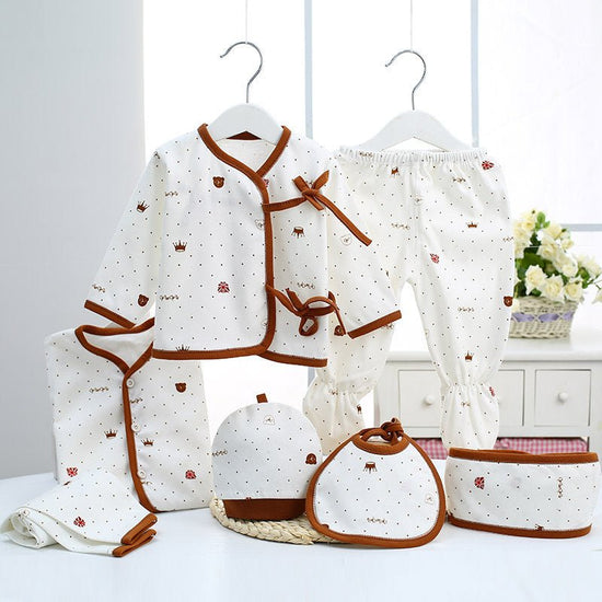 Cotton newborn clothes $24.53 Dana Fashion Color: Blue Baby Clothing Main fabric composition: cotton size Clothing length bust Sleeve Length Pants length (package feet) Pants length (open feet) Cap width Bib width 59 29.5 26.5 22 39 37 13.5 17