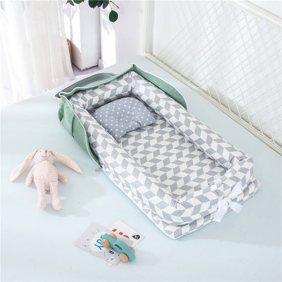 Cotton Portable Baby Crib Newborn Foldable $159.04 Dana Fashion Color: Linger grey Baby & Mother Overview： Anti-pressure crib, professionally care for your baby Protective isolation, comfortable sleep Adjustable crossbody shoulder strap Give babies a sens