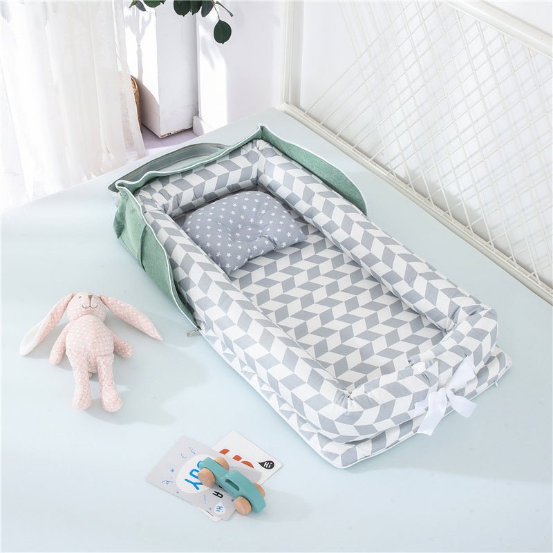 Cotton Portable Baby Crib Newborn Foldable $159.04 Dana Fashion Color: Linger grey Baby & Mother Overview： Anti-pressure crib, professionally care for your baby Protective isolation, comfortable sleep Adjustable crossbody shoulder strap Give babies a sens