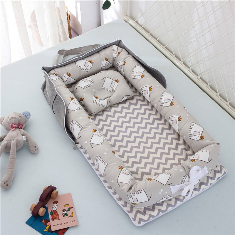 Cotton Portable Baby Crib Newborn Foldable $110.33 Dana Fashion Color: Elephant grey Baby & Mother Overview： Anti-pressure crib, professionally care for your baby Protective isolation, comfortable sleep Adjustable crossbody shoulder strap Give babies a se