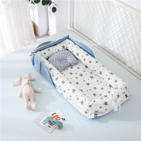 Cotton Portable Baby Crib Newborn Foldable $107.86 Dana Fashion Color: Pentagram grey Baby & Mother Overview： Anti-pressure crib, professionally care for your baby Protective isolation, comfortable sleep Adjustable crossbody shoulder strap Give babies a s