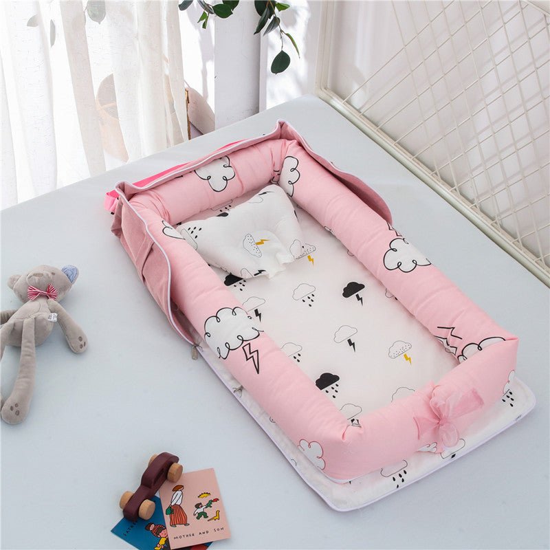 Cotton Portable Baby Crib Newborn Foldable $107.86 Dana Fashion Color: Raindrops Baby & Mother Overview： Anti-pressure crib, professionally care for your baby Protective isolation, comfortable sleep Adjustable crossbody shoulder strap Give babies a sense