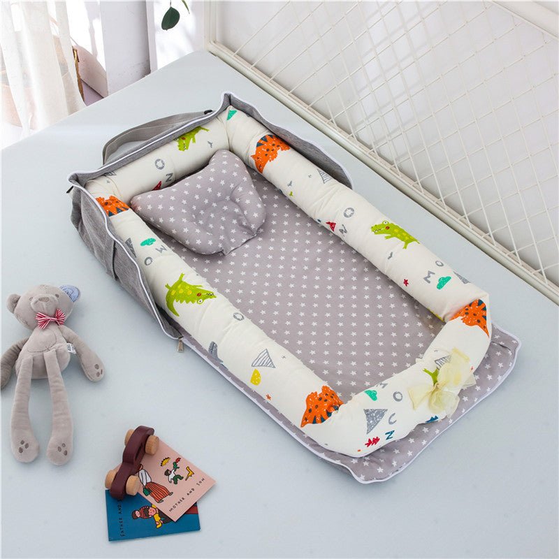 Cotton Portable Baby Crib Newborn Foldable $110.33 Dana Fashion Color: Dinosaur Baby & Mother Overview： Anti-pressure crib, professionally care for your baby Protective isolation, comfortable sleep Adjustable crossbody shoulder strap Give babies a sense o