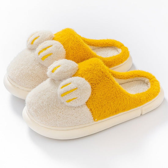 Cotton Slippers Female Cat's Paw Home Couple $29.56 Dana Fashion Color: Yellow Size: 36to37 Women's shoes Product information: Color: pink, yellow, coffee, green, gray Heel height: 3cm Heel shape: Oval Size: 36-37,38-39,40-41,42-43,44-45 Sole material: pv