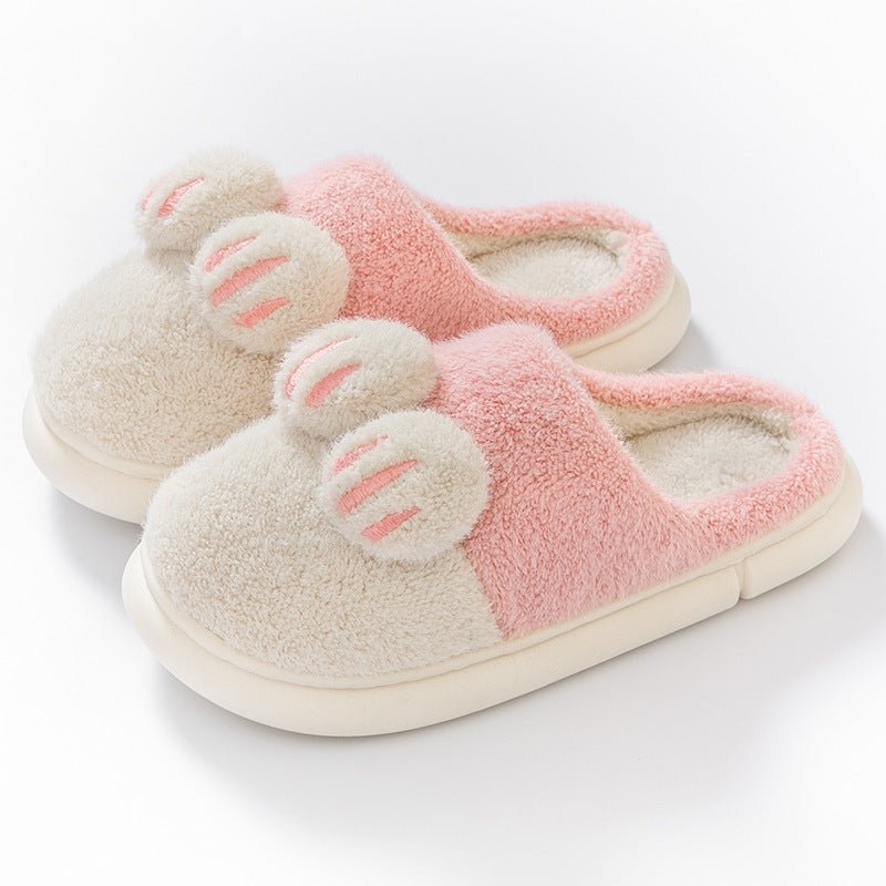 Cotton Slippers Female Cat's Paw Home Couple $29.56 Dana Fashion Color: Pink Size: 36to37 Women's shoes Product information: Color: pink, yellow, coffee, green, gray Heel height: 3cm Heel shape: Oval Size: 36-37,38-39,40-41,42-43,44-45 Sole material: pvc