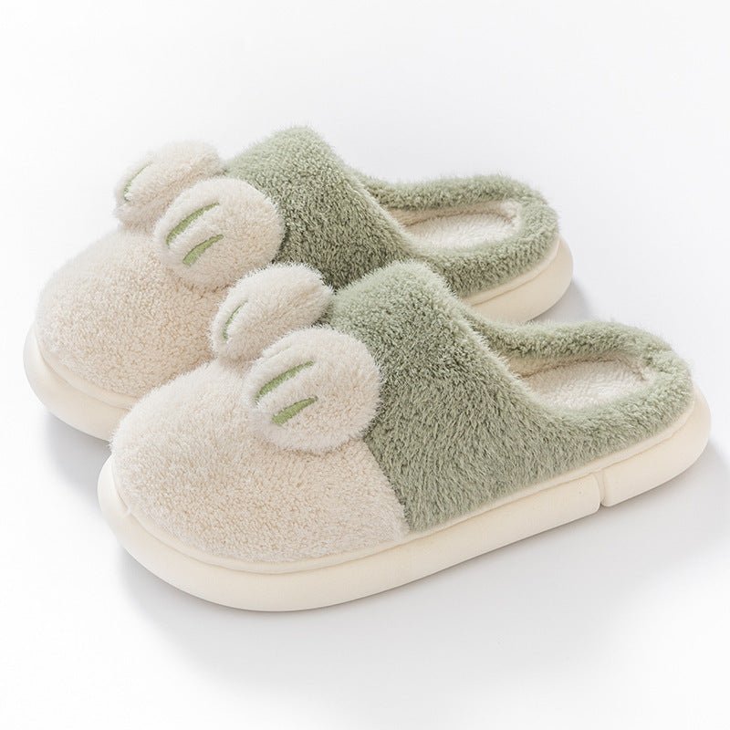 Cotton Slippers Female Cat's Paw Home Couple $29.56 Dana Fashion Color: Green Size: 36to37 Women's shoes Product information: Color: pink, yellow, coffee, green, gray Heel height: 3cm Heel shape: Oval Size: 36-37,38-39,40-41,42-43,44-45 Sole material: pvc