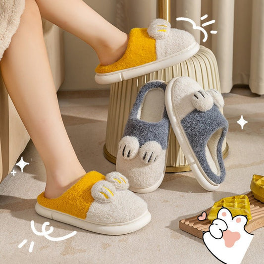 Cotton Slippers Female Cat's Paw Home Couple $30.27 Dana Fashion Color: Coffee Size: 40to41 Women's shoes Product information: Color: pink, yellow, coffee, green, gray Heel height: 3cm Heel shape: Oval Size: 36-37,38-39,40-41,42-43,44-45 Sole material: pv