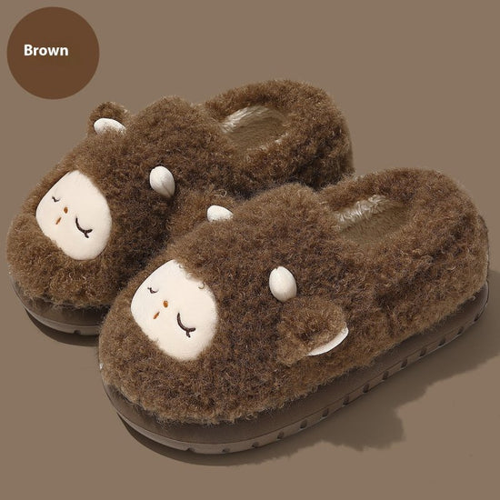 Cotton Slippers Women's Non-slip Home Cartoon $52.34 Dana Fashion Color: Brown Size: 42to43 Women's shoes Product information: Pattern: Cartoon Lining material: artificial velboa Color: beige, pink, green, gray, brown Heel height: flat Heel shape: round S