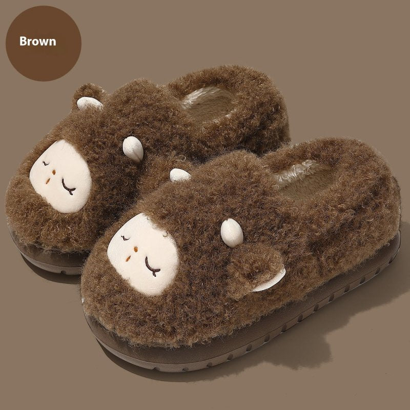 Cotton Slippers Women's Non-slip Home Cartoon $52.34 Dana Fashion Color: Brown Size: 42to43 Women's shoes Product information: Pattern: Cartoon Lining material: artificial velboa Color: beige, pink, green, gray, brown Heel height: flat Heel shape: round S