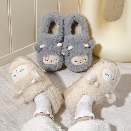 Cotton Slippers Women's Non-slip Home Cartoon $51.62 Dana Fashion Color: Beige Size: 38to39 Women's shoes Product information: Pattern: Cartoon Lining material: artificial velboa Color: beige, pink, green, gray, brown Heel height: flat Heel shape: round S