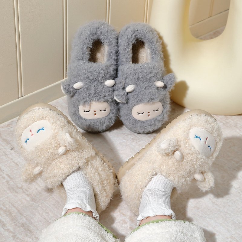 Cotton Slippers Women's Non-slip Home Cartoon $51.62 Dana Fashion Color: Beige Size: 38to39 Women's shoes Product information: Pattern: Cartoon Lining material: artificial velboa Color: beige, pink, green, gray, brown Heel height: flat Heel shape: round S