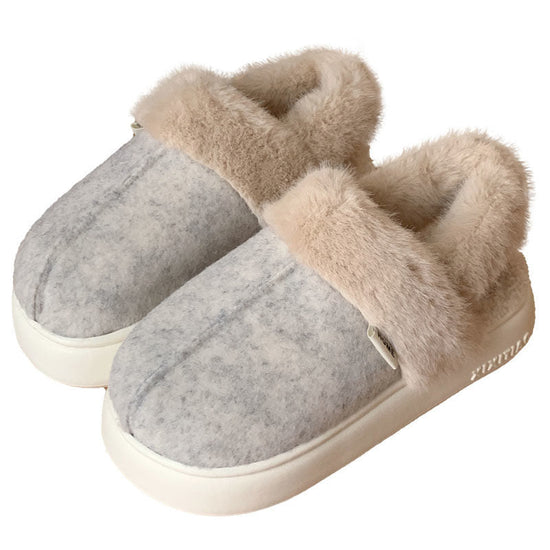 Couple Plush Casual Fashion Outerwear $51.77 Dana Fashion Color: Beige Size: 36to37 Women's shoes Product information: Pattern: solid color Color: beige, brown, dark gray Size: 36-37,38-39,40-41,42-43,44-45, [factory standard packing: Monochrome/solid siz