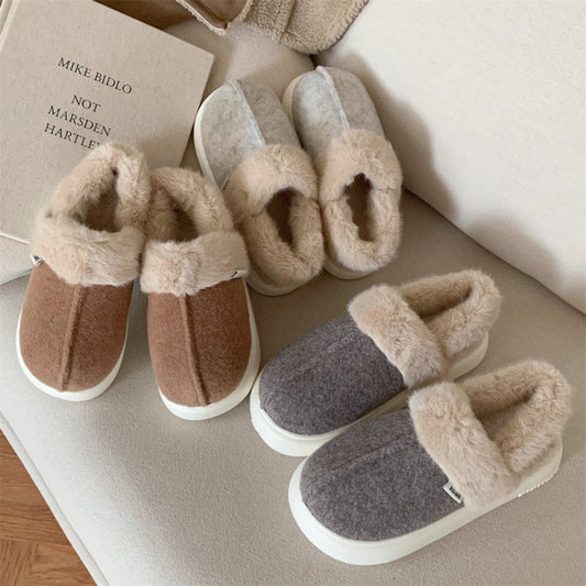 Couple Plush Casual Fashion Outerwear $51.77 Dana Fashion Color: Beige Size: 36to37 Women's shoes Product information: Pattern: solid color Color: beige, brown, dark gray Size: 36-37,38-39,40-41,42-43,44-45, [factory standard packing: Monochrome/solid siz