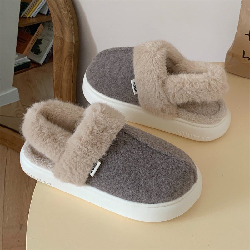 Couple Plush Casual Fashion Outerwear $51.77 Dana Fashion Color: Dark Gray Size: 36to37 Women's shoes Product information: Pattern: solid color Color: beige, brown, dark gray Size: 36-37,38-39,40-41,42-43,44-45, [factory standard packing: Monochrome/solid
