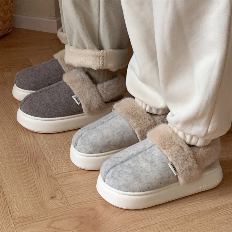 Couple Plush Casual Fashion Outerwear $51.77 Dana Fashion Color: Beige Size: 36to37 Women's shoes Product information: Pattern: solid color Color: beige, brown, dark gray Size: 36-37,38-39,40-41,42-43,44-45, [factory standard packing: Monochrome/solid siz