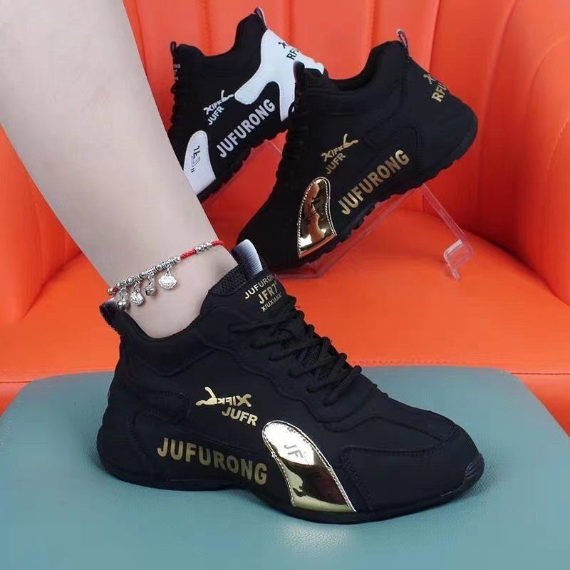 Couple Sports Casual PU White Shoes All-match Wear-resistant $39.99 Dana Fashion Color: Black Gold Size: 36 Women's shoes Product information: Pattern: Plaid Lining material: Mesh Color: Black and gold, black and white, white and black, white and red, whi