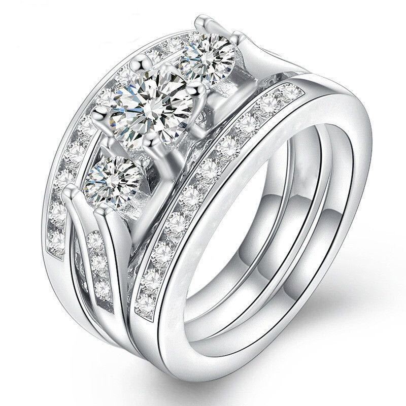 Couple Three-piece Set Ring European And American Fashion $15.00 Dana Fashion Color: Silver Size: No 10 Women's Accessories Product information: Type: Ring Treatment Process: Electroplating Color: silver three-piece set Size: no.6, no.7, no.8, no.9, no.10