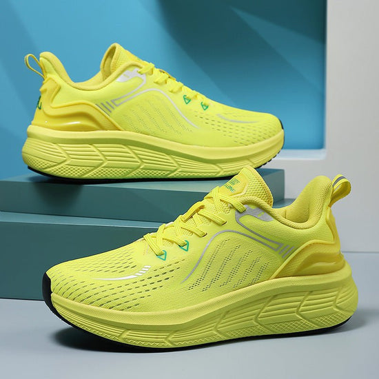 Couples Running Shoes Female Breathable Shock Absorption Springsummer Lightweight Mesh Surface Sneaker $59.99 Dana Fashion Color: Yellow Size: 35 Women's shoes Product information: Pattern: solid color Applicable sports: Training Lining material: Mesh Col