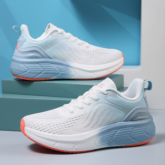Couples Running Shoes Female Breathable Shock Absorption Springsummer Lightweight Mesh Surface Sneaker $59.99 Dana Fashion Color: White And Blue Size: 35 Women's shoes Product information: Pattern: solid color Applicable sports: Training Lining material: