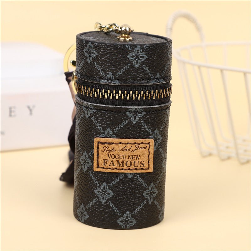 Creative Bucket Coin Purse Vintage Printed Mini Lipstick Key Storage Car Key Chain Pendant $27.99 Dana Fashion Color: Black Women's Bags Product information: Applicable gender: neutral/both men and women Lining texture: pu Material: pu Style: European and