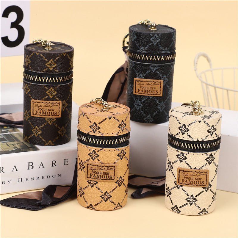 Creative Bucket Coin Purse Vintage Printed Mini Lipstick Key Storage Car Key Chain Pendant $27.99 Dana Fashion Color: Black Women's Bags Product information: Applicable gender: neutral/both men and women Lining texture: pu Material: pu Style: European and