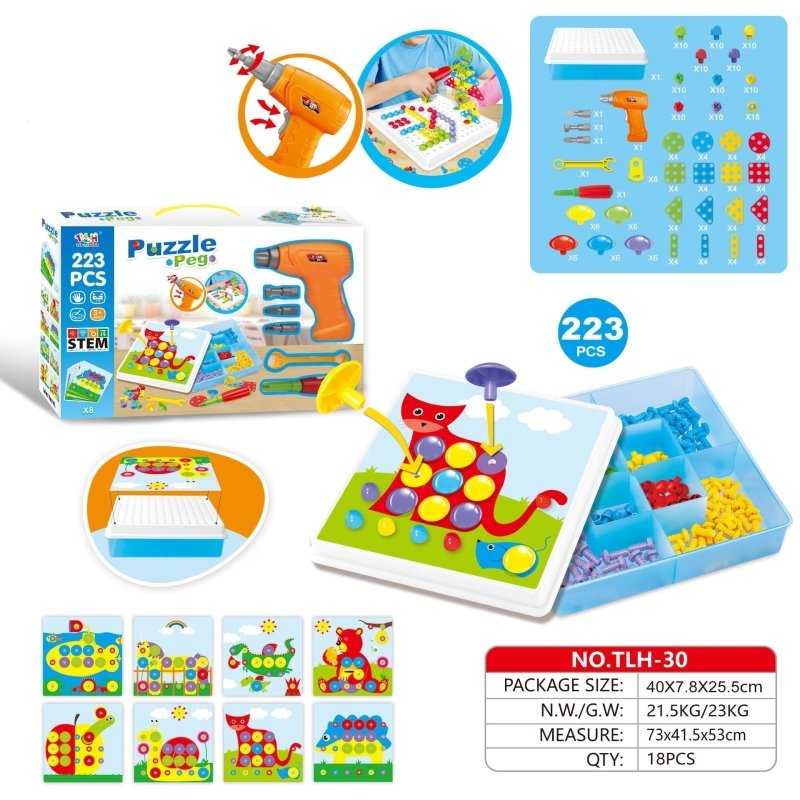 Creative Building Kits Educational Blocks Sets $65.45 Dana Fashion style: 223pc color packing Toys & Hobbies Overview: 100% Brand New And High Quality Children can drill colorful screws into the board to make tons of cool designs Made of green environment