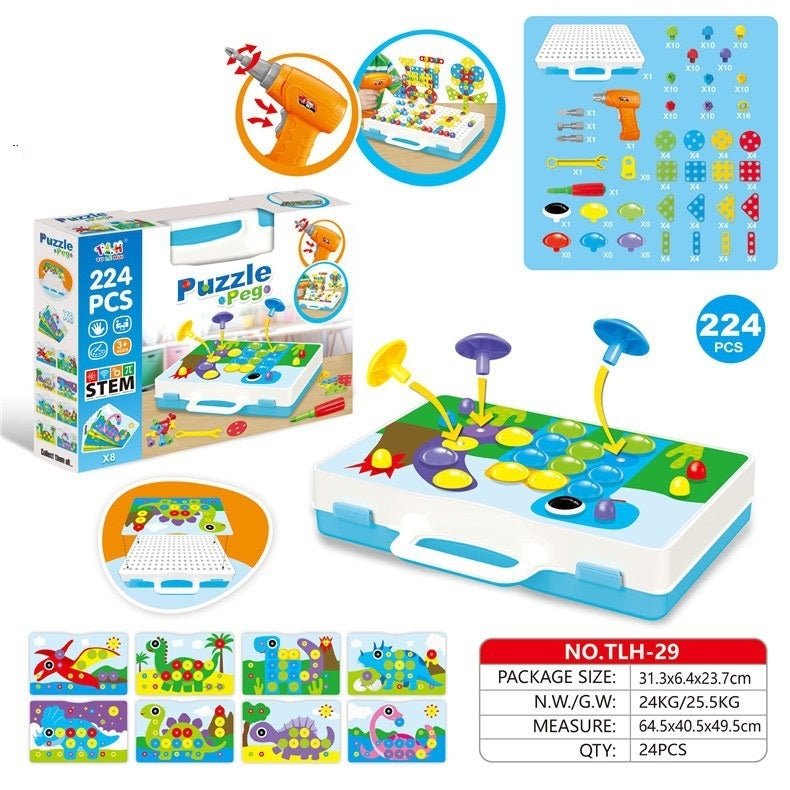 Creative Building Kits Educational Blocks Sets $45.58 Dana Fashion style: 224pc color packing Toys & Hobbies Overview: 100% Brand New And High Quality Children can drill colorful screws into the board to make tons of cool designs Made of green environment