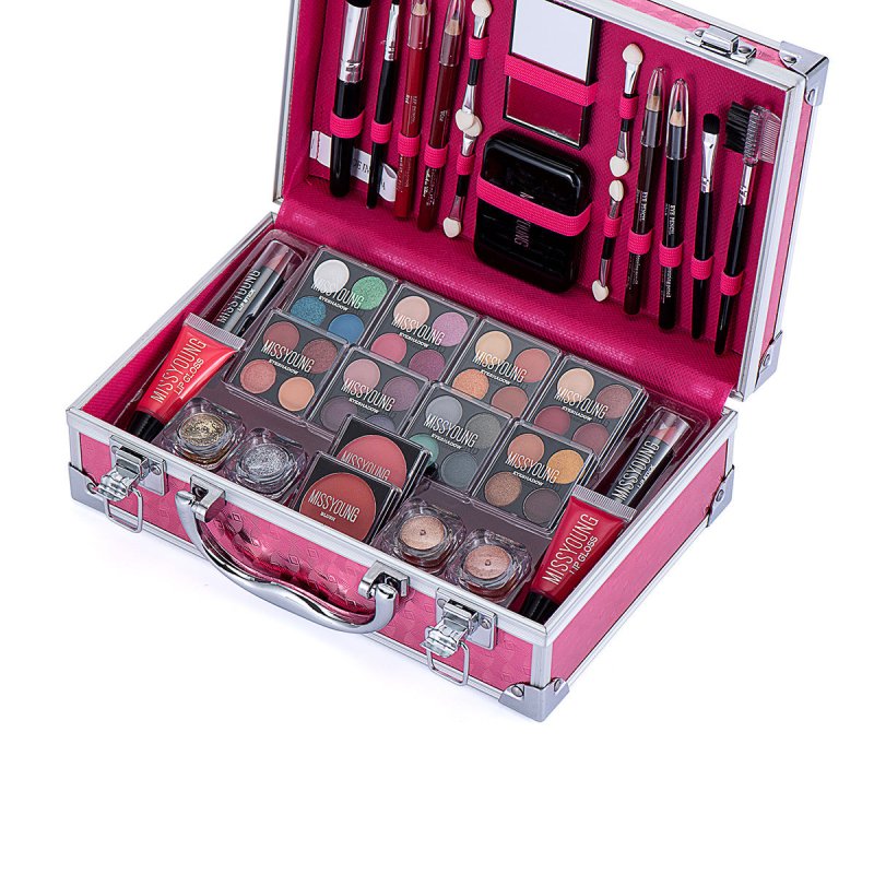 Creative Colorful Eyeshadow Lipstick Cosmetics Set $145.00 Dana Fashion Color: Pink Women's Accessories Product information: Efficacy: Concealer, Modification, Even skin tone Color: Silver. pink Set includes: lipstick, lip gloss, eye shadow, mascara, blus