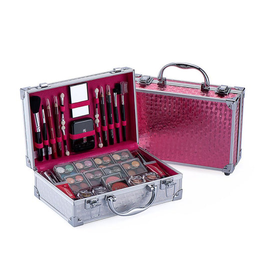 Creative Colorful Eyeshadow Lipstick Cosmetics Set $145.00 Dana Fashion Color: Pink Women's Accessories Product information: Efficacy: Concealer, Modification, Even skin tone Color: Silver. pink Set includes: lipstick, lip gloss, eye shadow, mascara, blus