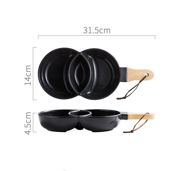 Creative cutlery tray for household tableware $35.50 Dana Fashion Color: Dark Grey Dana's Kitchen Material: Porcelain Applicable objects: adult plate Type: Soup plate tea tableware Process: color glaze