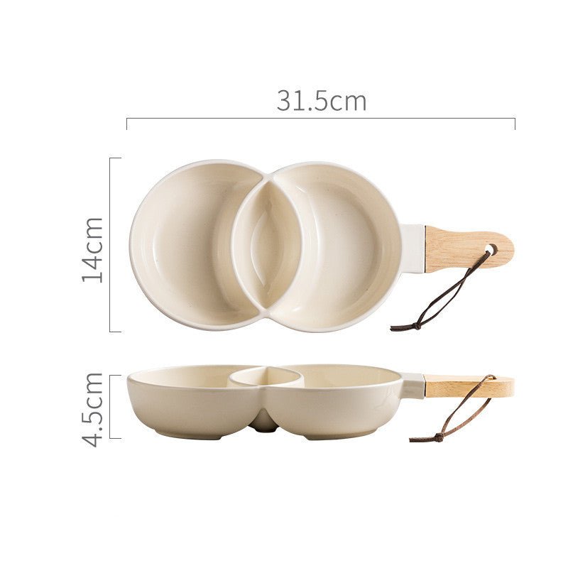Creative cutlery tray for household tableware $35.50 Dana Fashion Color: Cream color Dana's Kitchen Material: Porcelain Applicable objects: adult plate Type: Soup plate tea tableware Process: color glaze