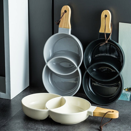 Creative cutlery tray for household tableware $35.50 Dana Fashion Color: Cream color Dana's Kitchen Material: Porcelain Applicable objects: adult plate Type: Soup plate tea tableware Process: color glaze
