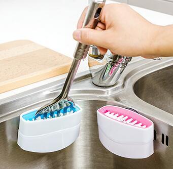 Creative Kitchen Knife And Fork Chopsticks Cleaning Brush With Suction Cup Fruit And Vegetable Cleaning Brush Kitchen Cleaning Brush $15.50 Dana Fashion Color: Blue Dana's Kitchen Overview: Unique design, stylish and beautiful. Good material, comfortable