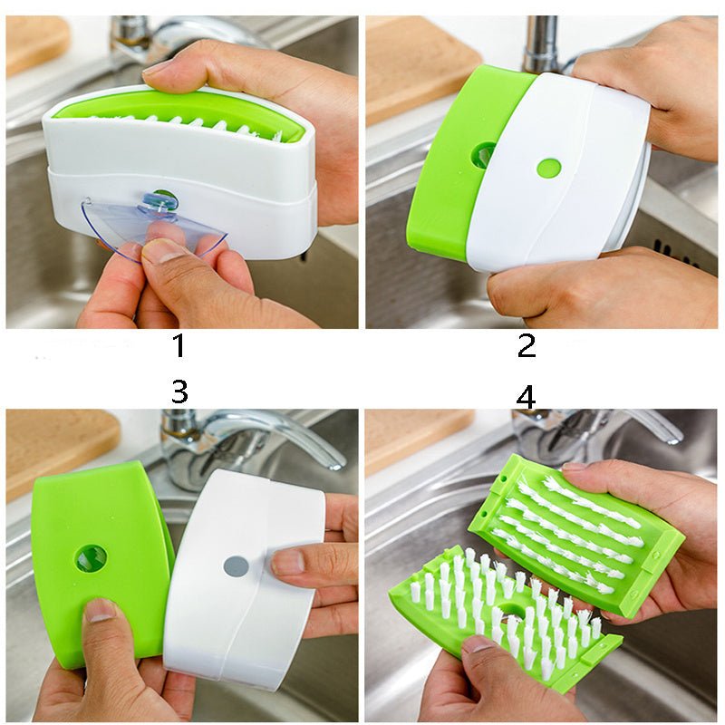 Creative Kitchen Knife And Fork Chopsticks Cleaning Brush With Suction Cup Fruit And Vegetable Cleaning Brush Kitchen Cleaning Brush $15.50 Dana Fashion Color: Blue Dana's Kitchen Overview: Unique design, stylish and beautiful. Good material, comfortable
