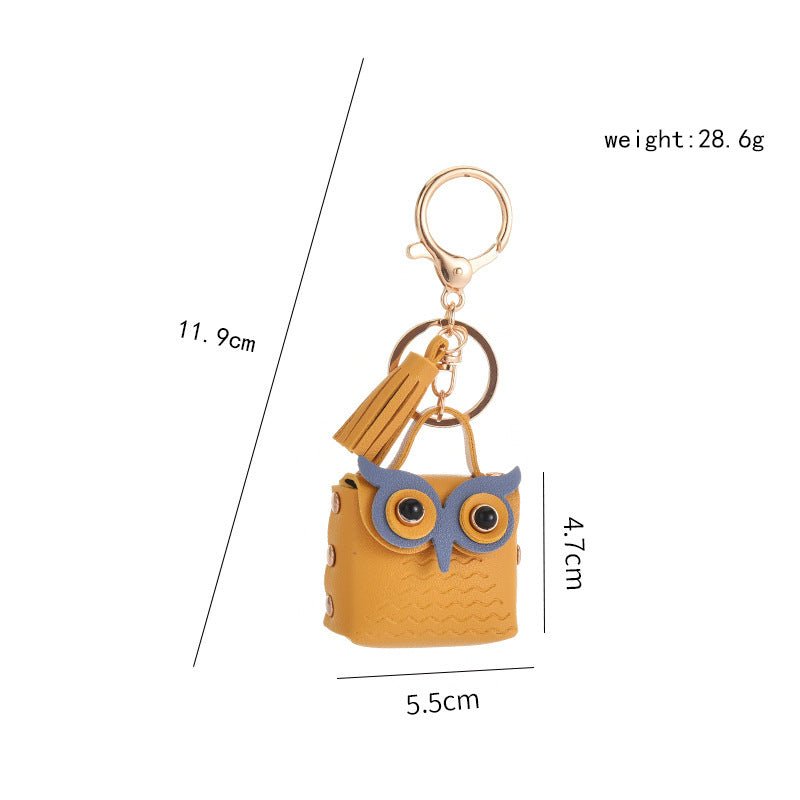 Creative Leather Owl Coin Purse Keychain $10.14 Dana Fashion Color: Beige Women's Bags Product information: Color: red, pink, yellow, beige, blue, gray blue, sapphire blue, black Material: Leather Product size: as shown below Product use: key chain pendan