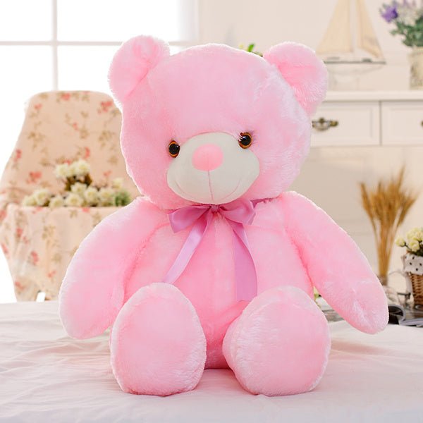 Creative Light Up LED Teddy Bear Stuffed Animals Plush Toy Colorful Glowing Christmas Gift For Kids Pillow $28.85 Dana Fashion Color: Pink Size: 25cm Toys & Hobbies Overview Inside with the LED device, include more than 7 Changing colors, can shine up aft