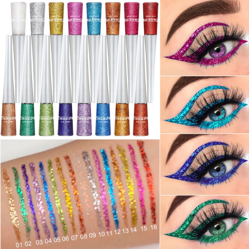 Creative Multicolor Glitter Liquid Eyeliner Set $65.50 Dana Fashion Color: Suit makeup Product information: Color classification: suit Net weight: 5g x 16pcs Color : 16 color Size Information: Size : 128mm wide * 275mm long Packing list: 1* eyeliner set