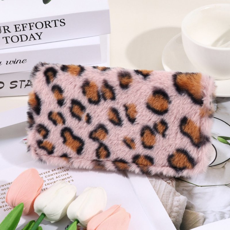 Creative Plush Coin Purse Fashion Leopard Print $16.85 Dana Fashion Color: Apricot Women's Bags Product information: Pattern: Leopard print Lining texture: pu Color: pink, gray, blue, beige, apricot, Brown, watermelon powder Function: anti-theft Material: