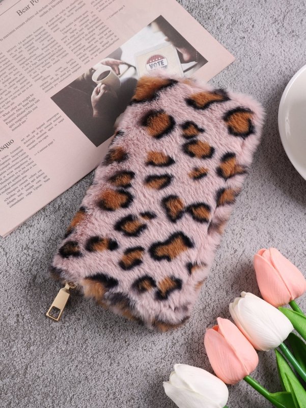 Creative Plush Coin Purse Fashion Leopard Print $16.85 Dana Fashion Color: Pink Women's Bags Product information: Pattern: Leopard print Lining texture: pu Color: pink, gray, blue, beige, apricot, Brown, watermelon powder Function: anti-theft Material: Co