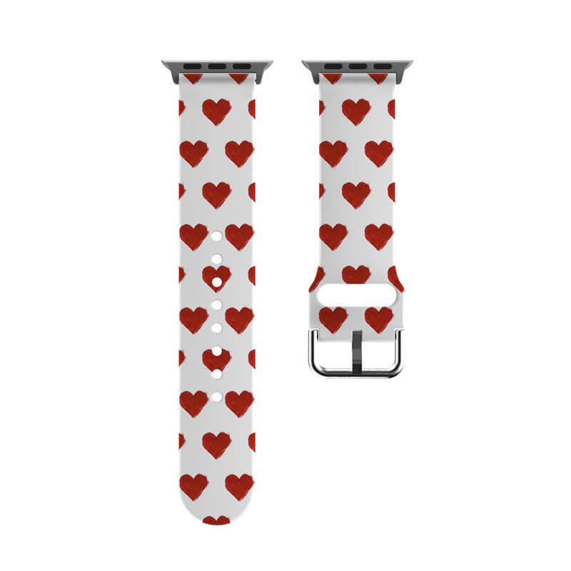 Creative Printed Versatile Watch Strap $14.71 Dana Fashion Color: Red heart Specifications: 38or40or41mm Women's Accessories Product information: Color: colorful flowers, colorful little flower, red and white flowers, black and white flowers, small floral