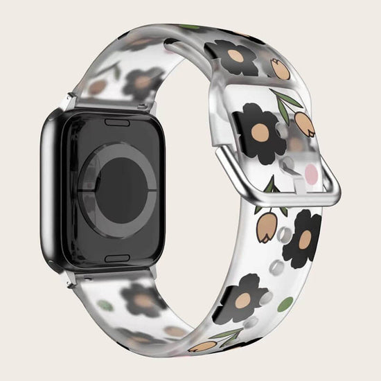 Creative Printed Versatile Watch Strap $14.71 Dana Fashion Color: Black and white flowers Specifications: 38or40or41mm Women's Accessories Product information: Color: colorful flowers, colorful little flower, red and white flowers, black and white flowers