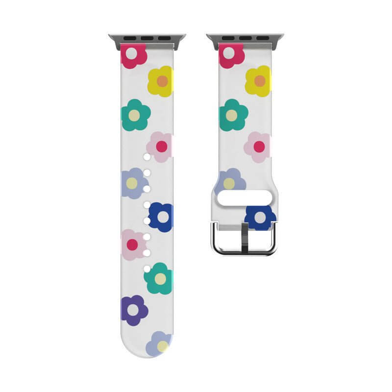 Creative Printed Versatile Watch Strap $14.71 Dana Fashion Color: Colorful flowers Specifications: 38or40or41mm Women's Accessories Product information: Color: colorful flowers, colorful little flower, red and white flowers, black and white flowers, small