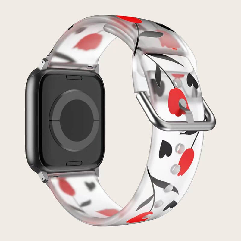 Creative Printed Versatile Watch Strap $14.71 Dana Fashion Color: Red and white flowers Specifications: 38or40or41mm Women's Accessories Product information: Color: colorful flowers, colorful little flower, red and white flowers, black and white flowers,