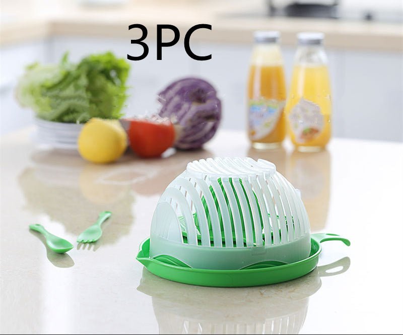 Creative Salad Cutter Fruit and Vegetable Cutter $42.49 Dana Fashion Color: Green3pc Dana's Kitchen Overview： Texture: Environmental protection, portable, thermal insulation, ultra-light, portable, heat collecting, filtering, dual-purpose, windproof, spli