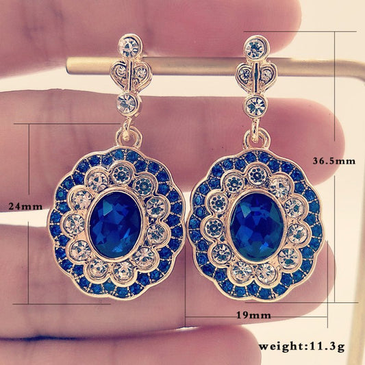 Creative Sapphire Fashion Diamond Jewelry Women's Earrings $12.02 Dana Fashion Color: Sapphire Blue Women's Accessories Product information: Treatment Process: Electroplating Color: Sapphire Blue Applicable people: women Material: electroplated Platinum S
