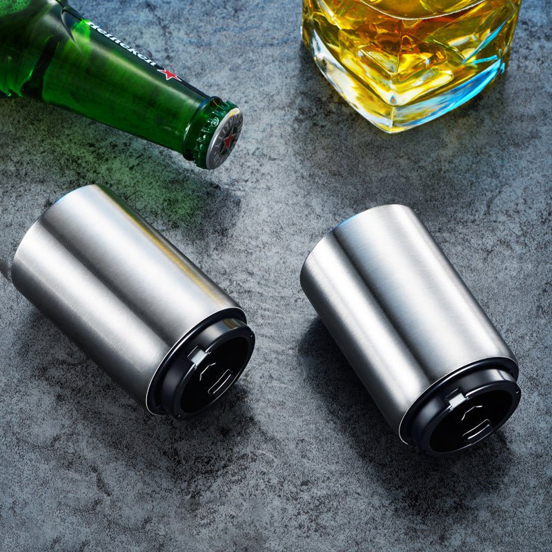 Creative Stainless Steel Beer Bottle Opener Web Celebrity Bar Press Opener Bottle Opener Automatic Summer Party $20.69 Dana Fashion Color: Silver2pcs Dana's Kitchen Features: 1. opens beer bottles in less than a second which makes this a rather superb nov