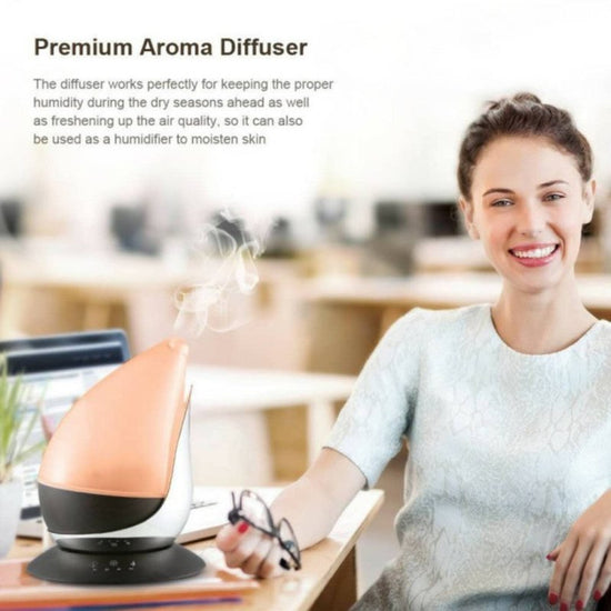 Creative Water Drop Aroma Diffuser Home Ultra-quiet $149.29 Dana Fashion Color: Purple Model: EU Beauty Tools Specifiation ： Power supply mode: AC Function: Ultrasonic Applicable object: Household Applicable area: 31-40 square meters Shape: Water drop Noi