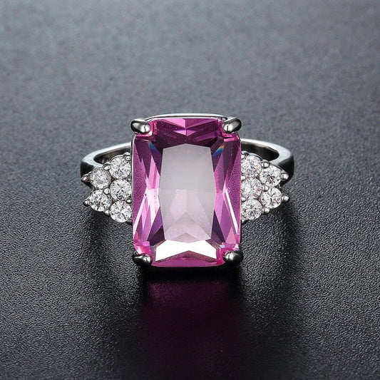 Creative Women's Fashion Pink Zircon Bracelet Ring $15.00 Dana Fashion Color: Blue Size: No 10 Women's Accessories Product information: Type: couple rings Treatment Process: Electroplating Color: pink, champagne, blue, emerald Applicable people: women Siz